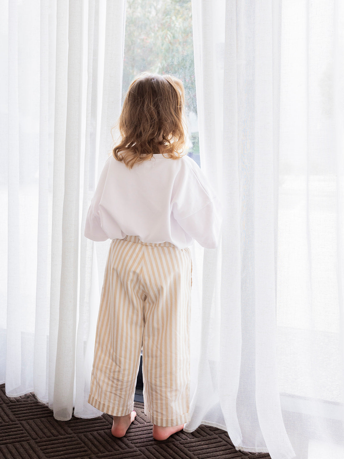 Kids Cloud Nine T-Shirt + Cream Stripe Pants Set