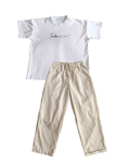 Women's Cloud Nine Tee + Cream Stripe Pants Set